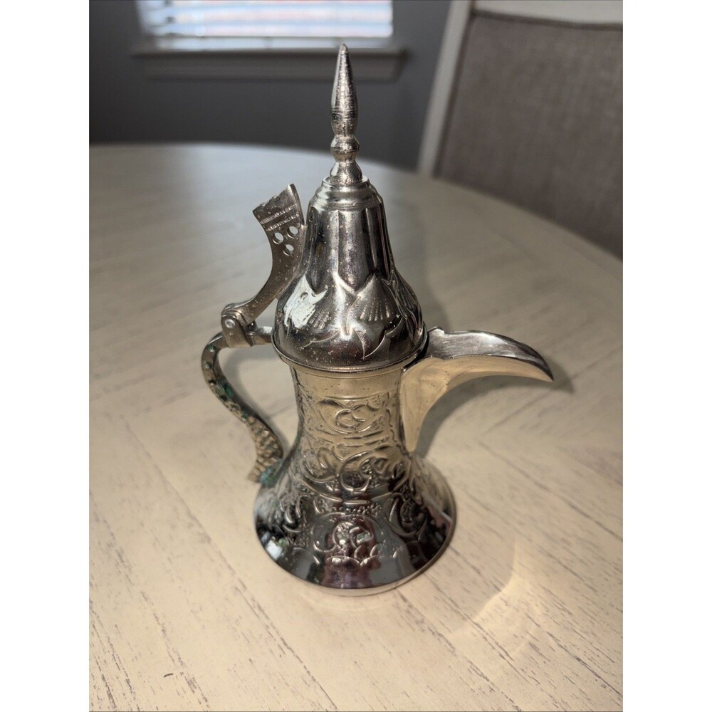 Vintage Arabic /Middle Eastern Silverplated Dallah Tea Coffee Pot